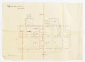 1900 Budapest, Rekenye József úr épülete, 2 db színes, kézzel rajzolt tervrajz, kisebb sérülésekkel,...
