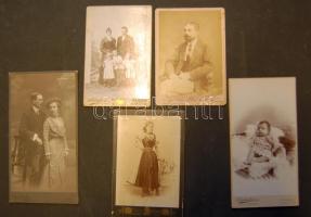 cca 1880-1910 5 db nagyméretű keményhátú fotó klf magyar fényképészek műterméből / 5 vintage photos