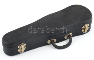 Kicsi díszhegedű 23 cm vonóval, tokkal. Fából, húrokkal