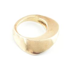 Ezüst (Ag) aranyozott, design gyűrű, jelzett, m: 56 , Nettó: 12,6 g