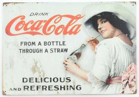 Coca - Cola vintage stílusú, modern reklámtábla, karton, 27x39 cm