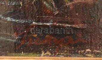 Szinyei jelzéssel. Virágzás. Olaj, vászon. 50x20 cm. Dekoratív fakeretben