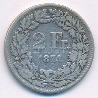 Svájc 1874B 2Fr Ag T:3 Switzerland 1874B 2 Francs AG C:F Krause Y#32