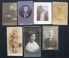 cca 1880-1910 7 db nagyméretű keményhátú fotó klf magyar fényképészek műterméből / 7 vintage photos