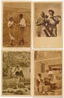 4 db modern magyar szocialista folklór képeslap az 1950-es évekből
