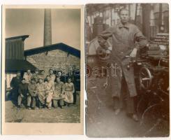 4 db RÉGI fotó munkásokkal: foglalkozások, gyári dolgozók