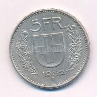 Svájc 1932B 5Fr Ag T:2  Switzerland 1932B 5 Francs Ag C:XF  Krause KM#402