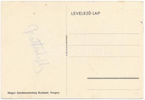 Cserkész libákkal. Magyar Cserkészszövetség / Hungarian scout art postcard s: Márton L