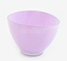 Halvány lila üveg kínáló, jelzés nélkül, hibátlan, 14,5x19,5x14 cm
