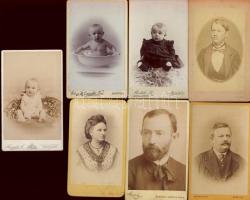 cca 1880-1900 7 db keményhátú fotó klf  magyar fényképészek műterméből / 7 vintage photos