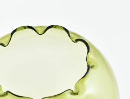 Retró zöld üveg váza, hibátlan, m: 24 cm