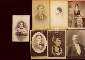 cca 1880-1900 7 db keményhátú fotó klf  magyar fényképészek műterméből / 7 vintage photos