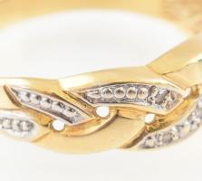 Arany (Au/14k) brilles gyűrűr, jelzett, m: 57, bruttó: 1,8g