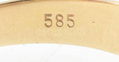 Arany (Au/14k) brilles gyűrűr, jelzett, m: 57, bruttó: 1,8g