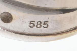 Arany (Au/14k) CHRIST design gyűrű, brillekkel, fehérarany, 15 db brillel ékítve (cca. 0,3ct) m: 51,...