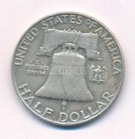 Amerikai Egyesült Államok 1958D 1/2$ Ag "Franklin" T:2 USA 1958D 1/2 Dollar Ag "Frank...