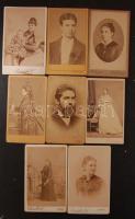 cca 1870-1900 8 db keményhátú fotó klf  magyar fényképészek műterméből / 8 vintage photos