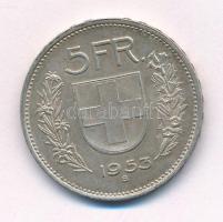 Svájc 1953B 5Fr Ag T:2 patina Switzerland 1953B 5 Francs Ag C:XF patina Krause KM#40