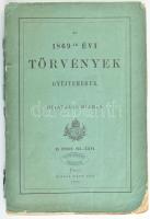 Az 1869. évi törvények gyűjteménye. II. füzet VII-XXVI. Pest, 1870, Ráth Mór. Kiadói papírkötés, viseltes állapotban.
