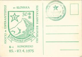 1975 Tátralomnic, Tátra-Lomnicz, Tatranská Lomnica (Magas-Tátra, Vysoké Tatry); Asocio de Esperantistoj en Slovakia Socialisma Respubliko 6-a Kongreso / 6. Szlovák Eszperantó Kongresszus / 6th Slovakian Esperanto Congress + So. Stpl