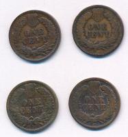 Amerikai Egyesült Államok 1900-1903. 1c bronz "Indián fej" (4xklf) T:2-
USA 1900-1903. 1 ...