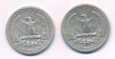 Amerikai Egyesült Államok 1949. 25c Ag + 1950. 25c Ag T:2-,3
USA 1948. 25 Cent Ag + 1950S 25 Cent A...