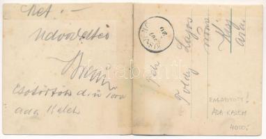 1902 Ada Kaleh. Kis alakú, kinyitható montázsolt panorámalap / small-sized folding panoramacard (18 ...