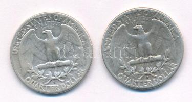 Amerikai Egyesült Államok 1950D. 25c Ag + 1950S. 25c Ag T:2-
USA 1950D. 25 Cent Ag + 1950S 25 Cent ...