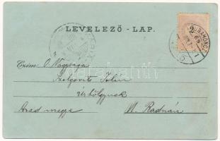 1899 (Vorläufer) Brád, látkép, vasútállomás, gőzmozdony, vonat, sodronypálya és strandfürdő, fürdőző...