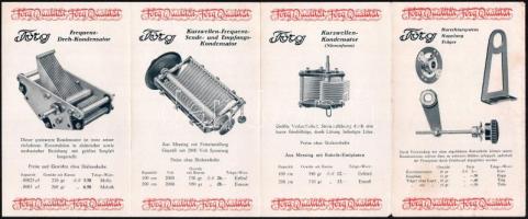 cca 1930 Förg kondenzátor katalógus, illusztrált