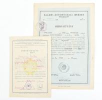 1951, 1960 2 db bizonyítvány gépjárművezetői igazolvány kiadásához