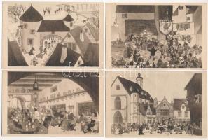 1933 Chicago Worlds Fair - 7 db régi humoros képeslap / 7 pre-1945 humorous postcards by Jean Dratz