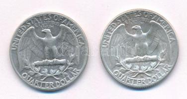 Amerikai Egyesült Államok 1954. 25c Ag + 1954S 25c Ag T:2,2-
USA 1954 25 Cent Ag + 1954S 25 Cent Ag...