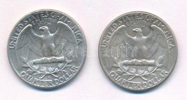 Amerikai Egyesült Államok 1956. 25c Ag + 1956D. 25c Ag T:2-
USA 1956. 25 Cent Ag + 1956D. 25 Cent A...