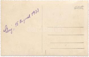 1933 Kolozsvár, Cluj; Román tisztek csoportképe / group of Romanian officers. photo (kis szakadás / ...