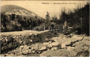 1911 Oravica, Oravita; Bányavölgy, Tavi út . Weisz Félix kiadása/ road, wooden bridge (EK)