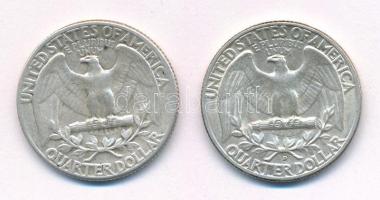 Amerikai Egyesült Államok 1957. 25c Ag + 1957D. 25c Ag T:2,2- fo.
USA 1957. 25 Cent Ag + 1957D. 25 ...