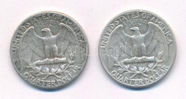 Amerikai Egyesült Államok 1958. 25c Ag + 1959D 25c Ag T:2- patina
USA 1958. 25 Cent Ag + 1959D 25c ...