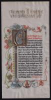 cca 2000 Dekoratív karácsonyi német nyelvű üdvözlőlap, bibliai idézettel, 20x10 cm