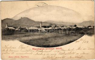 1904 Nagybánya, Baia Mare; látókép délről. Molnár Mihály kiadása (EK)