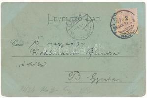 1899 (Vorläufer) Arad, Baross park, Vértanúk szobra, Római katolikus templom, Városháza. Révész Nánd...