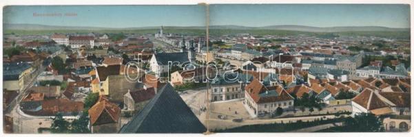 Marosvásárhely, Targu Mures; Porjes S. Sándor kiadása. 2-részes kihajtható panorámalap / 2-tiled folding panoramacard (r)