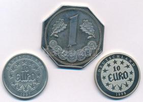 Németország 1988. 1M Cu-Ni "40 éves a német márka" + 1997-1998. 10E Cu-Ni emlékkiadás (2xk...
