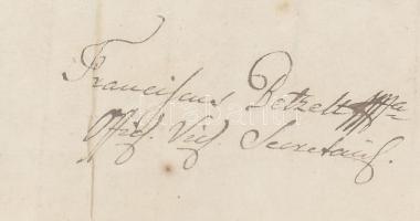 1810 Rudnay Sándor esztergomi érsek autográf aláírással ellátott okmánya érseki viaszpecséttel üvege...