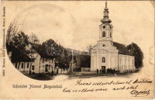 1901 Boksánbánya, Németbogsán, Deutsch-Bogsan, Bocsa Montana; Templom. Rosner Adolf kiadása / church (EK)