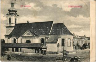 1911 Kézdivásárhely, Targu Secuiesc; Református templom, piac / Calvinist church, market (fl)