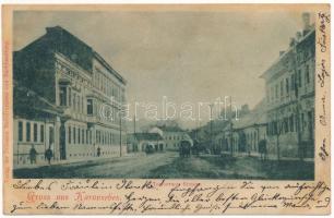1898 (Vorläufer) Karánsebes, Caransebes; Temesvarer Strasse / Temesvári utca / street view (fl)