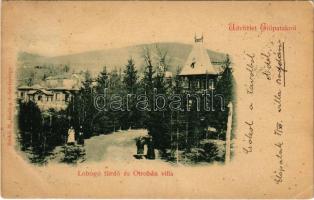 1899 (Vorläufer) Előpatak, Valcele; Lobogó fürdő és Otrobán villa. Benkő M. kiadása / spa, bath, villa (EK)