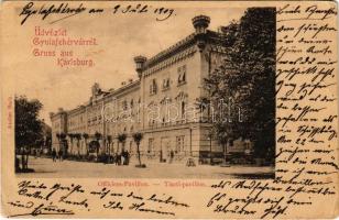 1903 Gyulafehérvár, Karlsburg, Alba Iulia; Tiszti pavilon. Atelier Bach / Officiers-Pavillon / K.u.K. military officers pavilion (EK)