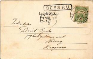 1905 Dés, Dej; M. kir. állami főgimnázium. Dés város látképe 9 sorozatban II. Teleky és Pintye kiadá...